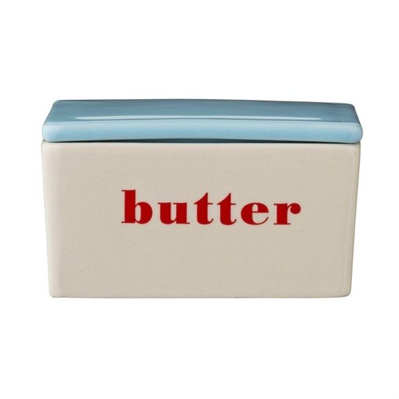 Bloomingville Other - White & Light Blue Stoneware Butter Box